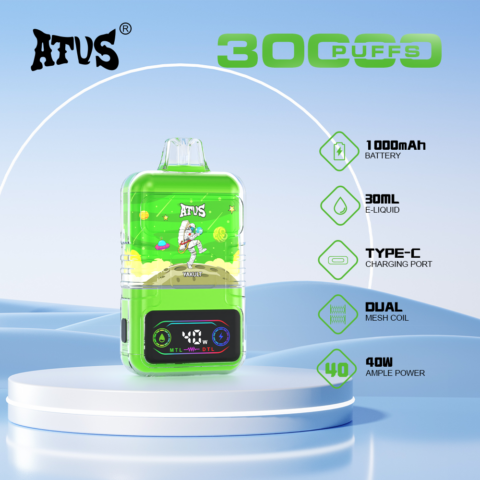 DE021 Sigaretta Elettronica Usa E Getta Puff 30000 Tiri con display LED ricaricabile e flusso d'aria regolabile MTL DTL ATVS Vape