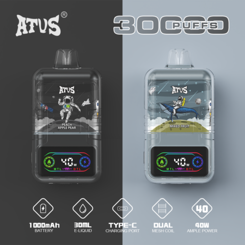 DE021 Sigaretta Elettronica Usa E Getta Puff 30000 Tiri con display LED ricaricabile e flusso d'aria regolabile MTL DTL ATVS Vape