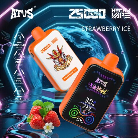 DE022 Sigaretta Elettronica Usa E Getta Puff 25000 Tiri con schermo intero ricaricabile e flusso d'aria regolabile ATVS Vape