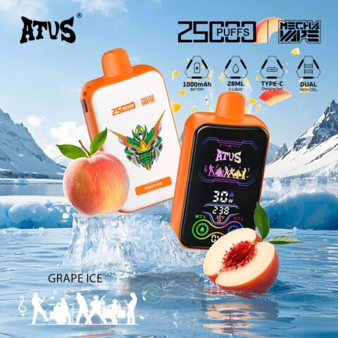 DE022 Sigaretta Elettronica Usa E Getta Puff 25000 Tiri con schermo intero ricaricabile e flusso d'aria regolabile ATVS Vape