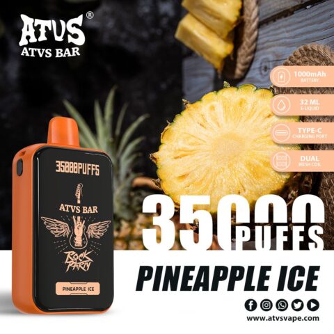 DE022 Sigaretta Elettronica Usa E Getta Puff 35000 Tiri con schermo intero ricaricabile e flusso d'aria regolabile ATVS Vape