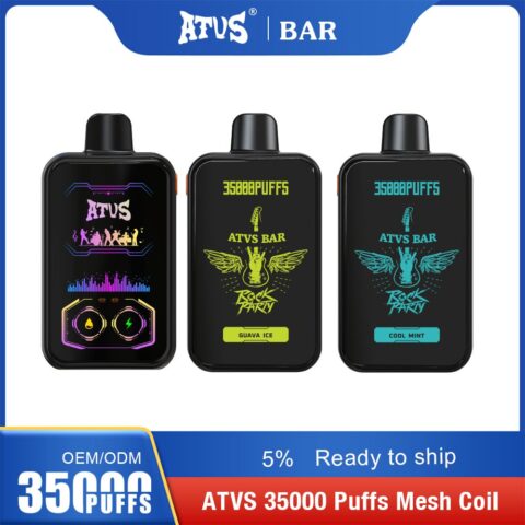 DE022 Sigaretta Elettronica Usa E Getta Puff 35000 Tiri con schermo intero ricaricabile e flusso d'aria regolabile ATVS Vape