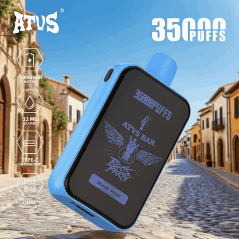 DE022 Sigaretta Elettronica Usa E Getta Puff 35000 Tiri con schermo intero ricaricabile e flusso d'aria regolabile ATVS Vape