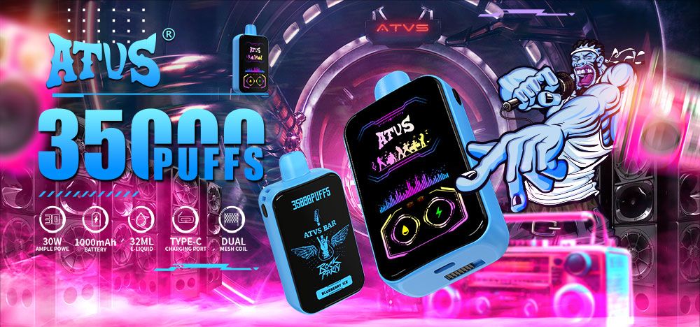 DE022 Sigaretta Elettronica Usa E Getta Puff 35000 Tiri con schermo intero ricaricabile e flusso d'aria regolabile ATVS Vape