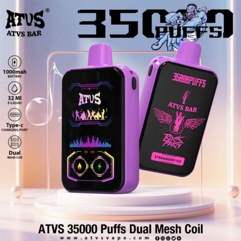 DE022 Sigaretta Elettronica Usa E Getta Puff 35000 Tiri con schermo intero ricaricabile e flusso d'aria regolabile ATVS Vape