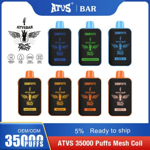 DE022 Sigaretta Elettronica Usa E Getta Puff 35000 Tiri con schermo intero ricaricabile e flusso d'aria regolabile ATVS Vape