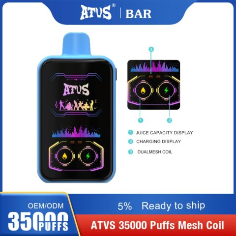 DE022 Sigaretta Elettronica Usa E Getta Puff 35000 Tiri con schermo intero ricaricabile e flusso d'aria regolabile ATVS Vape