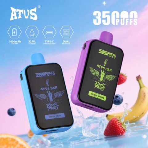 DE022 Sigaretta Elettronica Usa E Getta Puff 35000 Tiri con schermo intero ricaricabile e flusso d'aria regolabile ATVS Vape