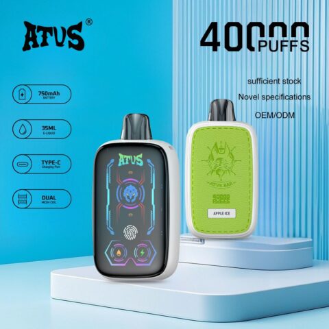 DE023 Sigaretta Elettronica Usa E Getta Puff 40000 Tiri con schermo intero ricaricabile e flusso d'aria regolabile ATVS Vape