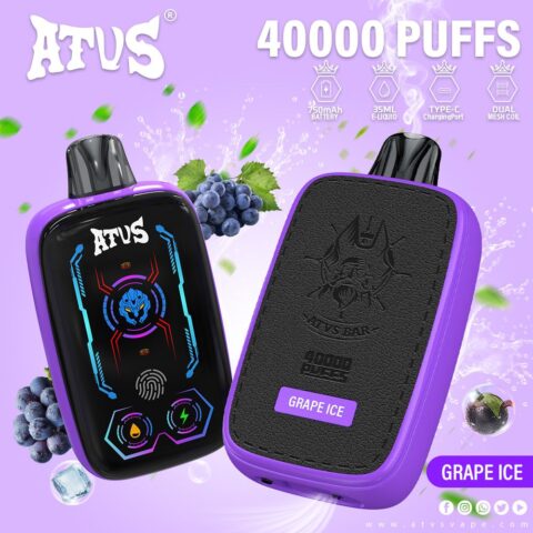 DE023 Sigaretta Elettronica Usa E Getta Puff 40000 Tiri con schermo intero ricaricabile e flusso d'aria regolabile ATVS Vape