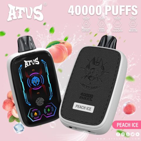 DE023 Sigaretta Elettronica Usa E Getta Puff 40000 Tiri con schermo intero ricaricabile e flusso d'aria regolabile ATVS Vape