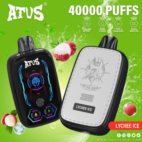 DE023 Sigaretta Elettronica Usa E Getta Puff 40000 Tiri con schermo intero ricaricabile e flusso d'aria regolabile ATVS Vape