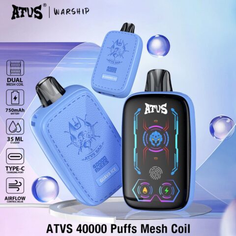 DE023 Sigaretta Elettronica Usa E Getta Puff 40000 Tiri con schermo intero ricaricabile e flusso d'aria regolabile ATVS Vape