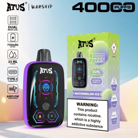 DE023 Sigaretta Elettronica Usa E Getta Puff 40000 Tiri con schermo intero ricaricabile e flusso d'aria regolabile ATVS Vape