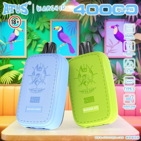 DE023 Sigaretta Elettronica Usa E Getta Puff 40000 Tiri con schermo intero ricaricabile e flusso d'aria regolabile ATVS Vape