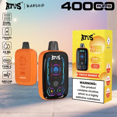 DE023 Sigaretta Elettronica Usa E Getta Puff 40000 Tiri con schermo intero ricaricabile e flusso d'aria regolabile ATVS Vape