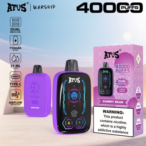 DE023 Sigaretta Elettronica Usa E Getta Puff 40000 Tiri con schermo intero ricaricabile e flusso d'aria regolabile ATVS Vape