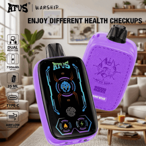 DE023 Sigaretta Elettronica Usa E Getta Puff 40000 Tiri con schermo intero ricaricabile e flusso d'aria regolabile ATVS Vape