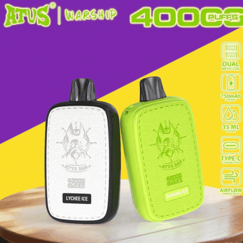 DE023 Sigaretta Elettronica Usa E Getta Puff 40000 Tiri con schermo intero ricaricabile e flusso d'aria regolabile ATVS Vape