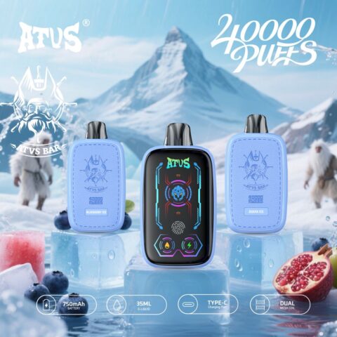 DE023 Sigaretta Elettronica Usa E Getta Puff 40000 Tiri con schermo intero ricaricabile e flusso d'aria regolabile ATVS Vape