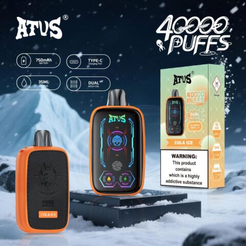 DE023 Sigaretta Elettronica Usa E Getta Puff 40000 Tiri con schermo intero ricaricabile e flusso d'aria regolabile ATVS Vape