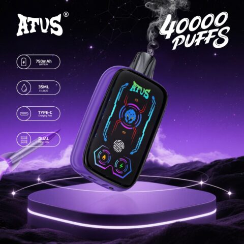 DE023 Sigaretta Elettronica Usa E Getta Puff 40000 Tiri con schermo intero ricaricabile e flusso d'aria regolabile ATVS Vape