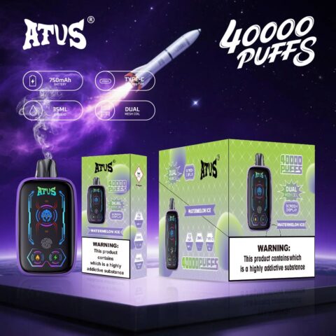 DE023 Sigaretta Elettronica Usa E Getta Puff 40000 Tiri con schermo intero ricaricabile e flusso d'aria regolabile ATVS Vape