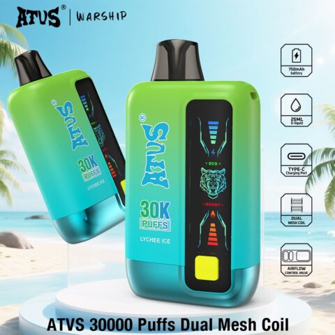 DE026 30000 Puffs Vape monouso con schermo LED e flusso d'aria regolabile ATVS Vape
