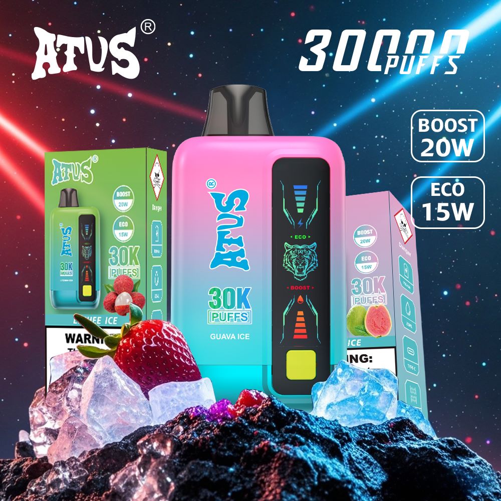 DE026 30000 Puffs Vape monouso con schermo LED e flusso d'aria regolabile ATVS Vape