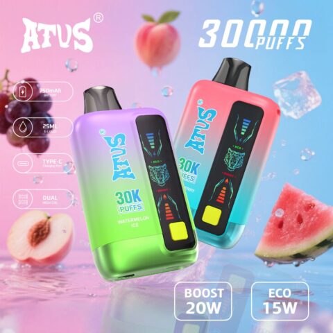 DE026 30000 Puffs Vape monouso con schermo LED e flusso d'aria regolabile ATVS Vape