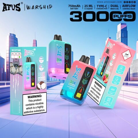 DE027 Sigaretta Elettronica Usa E Getta Puff 45000 Tiri con schermo intero ricaricabile e flusso daria regolabile ATVS Vape