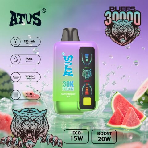 DE026 30000 Puffs Vape monouso con schermo LED e flusso d'aria regolabile ATVS Vape