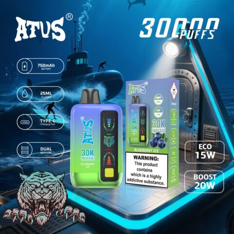 DE026 30000 Puffs Vape monouso con schermo LED e flusso d'aria regolabile ATVS Vape