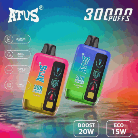 DE026 30000 Puffs Vape monouso con schermo LED e flusso d'aria regolabile ATVS Vape
