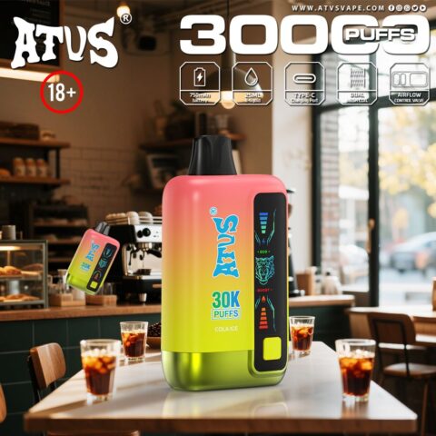 DE026 30000 Puffs Vape monouso con schermo LED e flusso d'aria regolabile ATVS Vape