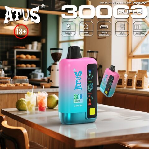 DE026 30000 Puffs Vape monouso con schermo LED e flusso d'aria regolabile ATVS Vape