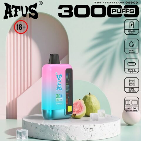 DE026 30000 Puffs Vape monouso con schermo LED e flusso d'aria regolabile ATVS Vape