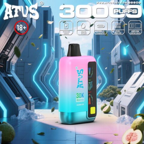 DE026 30000 Puffs Vape monouso con schermo LED e flusso d'aria regolabile ATVS Vape