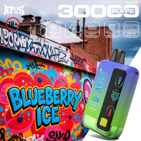 DE026 30000 Puffs Vape monouso con schermo LED e flusso d'aria regolabile ATVS Vape