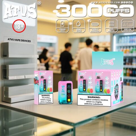 DE026 30000 Puffs Vape monouso con schermo LED e flusso d'aria regolabile ATVS Vape