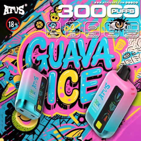 DE026 30000 Puffs Vape monouso con schermo LED e flusso d'aria regolabile ATVS Vape