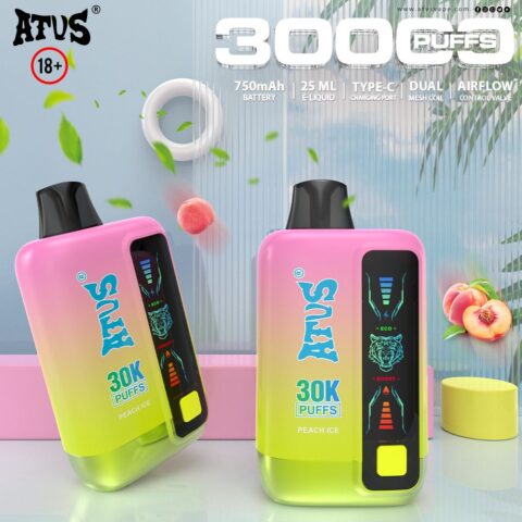DE026 30000 Puffs Vape monouso con schermo LED e flusso d'aria regolabile ATVS Vape