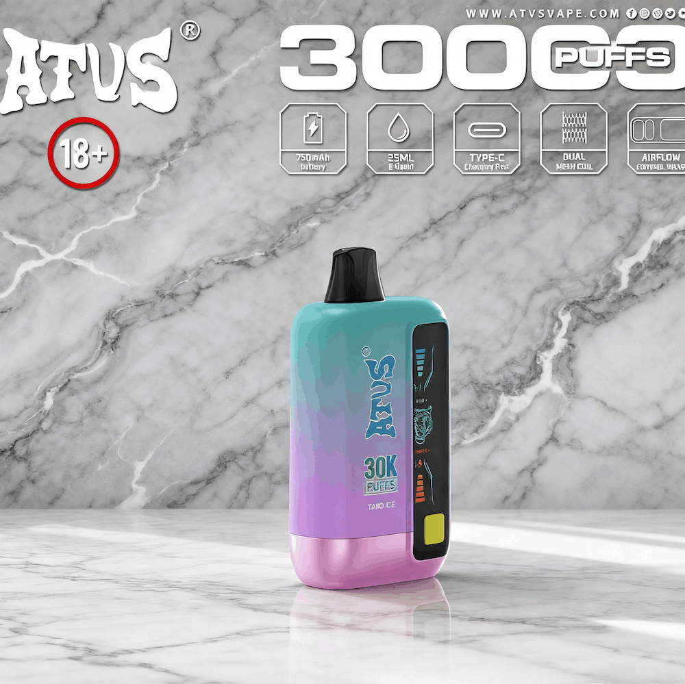 DE026 30000 Puffs Vape monouso con schermo LED e flusso d'aria regolabile ATVS Vape