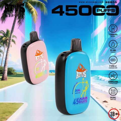 DE027 Sigaretta Elettronica Usa E Getta Puff 45000 Tiri con schermo intero ricaricabile e flusso daria regolabile ATVS Vape