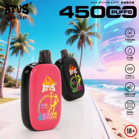 DE027 Sigaretta Elettronica Usa E Getta Puff 45000 Tiri con schermo intero ricaricabile e flusso daria regolabile ATVS Vape