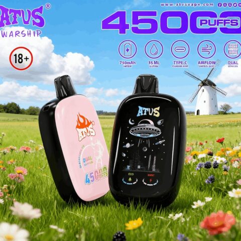 DE027 Sigaretta Elettronica Usa E Getta Puff 45000 Tiri con schermo intero ricaricabile e flusso daria regolabile ATVS Vape