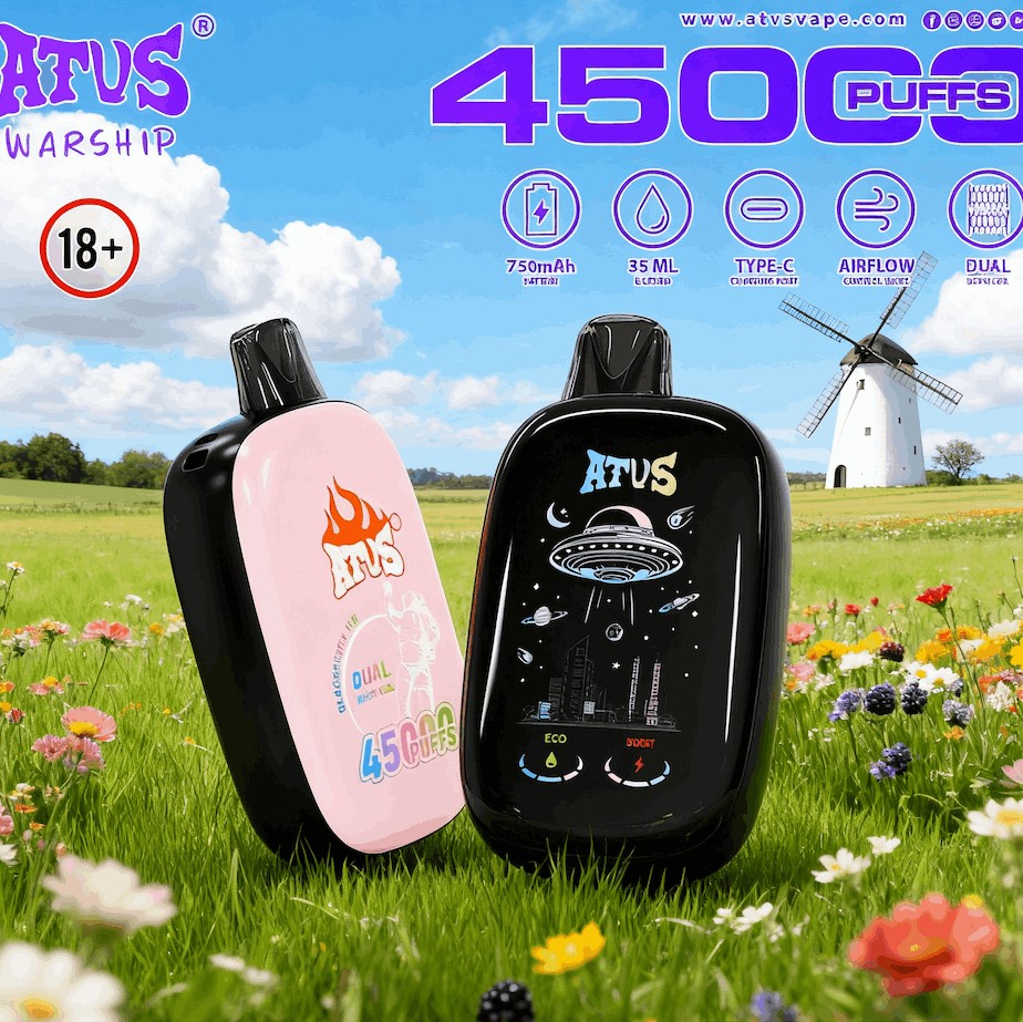 DE027 Sigaretta Elettronica Usa E Getta Puff 45000 Tiri con schermo intero ricaricabile e flusso daria regolabile ATVS Vape