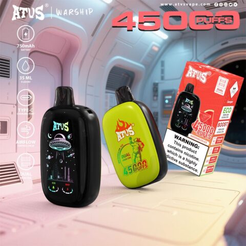 DE027 Sigaretta Elettronica Usa E Getta Puff 45000 Tiri con schermo intero ricaricabile e flusso daria regolabile ATVS Vape