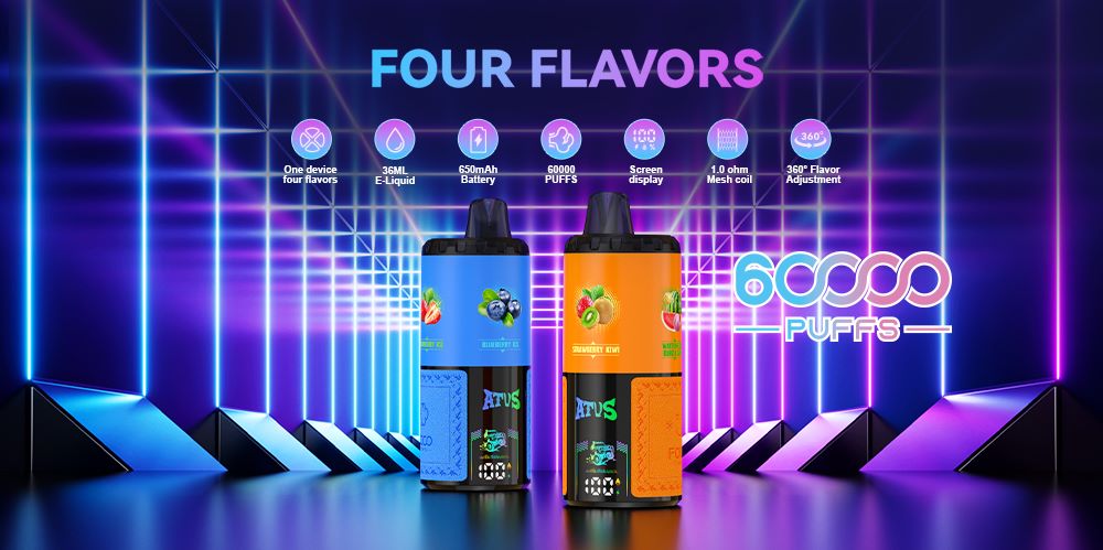 DE030 60000 Puffs Svapo Usa E Getta con display Smart screen e ricarica rapida aroma regolabile ATVS Vape