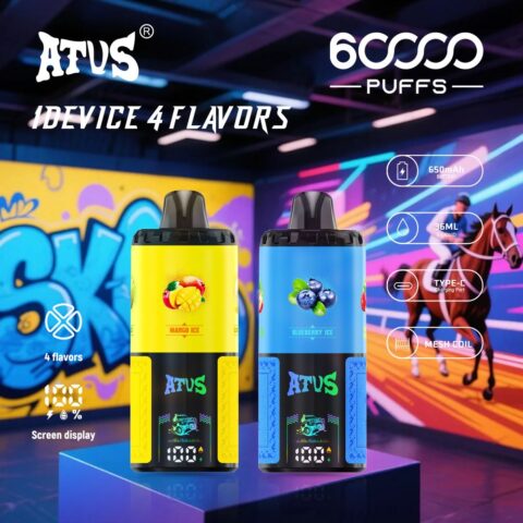 DE030 60000 Puffs Svapo Usa E Getta con display Smart screen e ricarica rapida aroma regolabile ATVS Vape